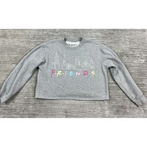 Friends Sweatshirt Womens Small Gray‎ Crop Top Television Series